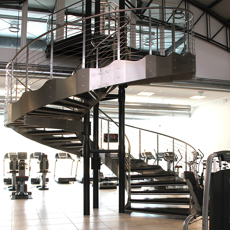 Helical Metal Stair with AISI 304 Stainless Steel Balustrade – E-TO Line
