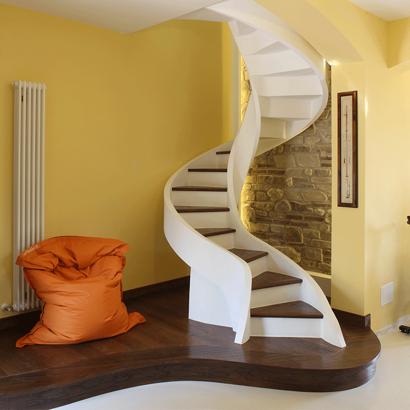 Scala elicoidale, funzionale anche in progetti complessi.