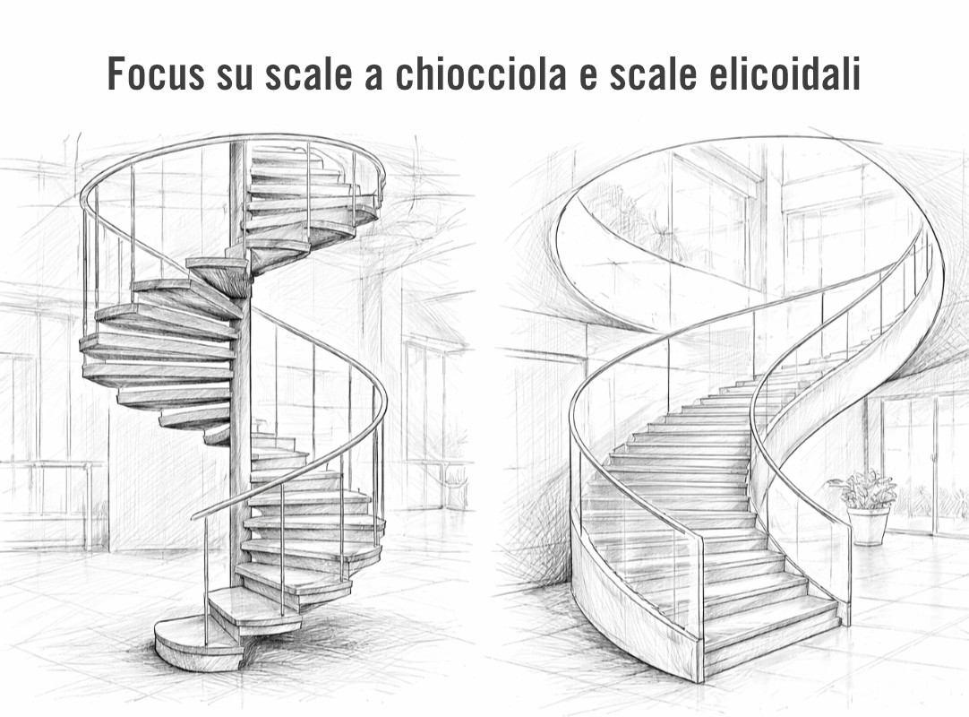 Scala elicoidale o scala a chiocciola? Un’analisi sulle differenze, vantaggi e sulla scelta del giusto elemento in base alle esigenze.